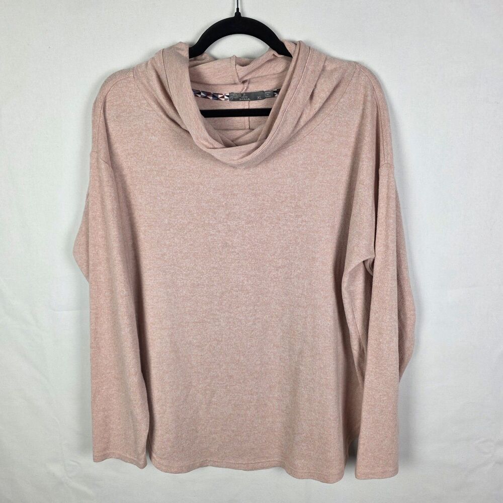 PRANA Cowl Neck Sweater Pink Tencel Performance Outdoor Womens Size Extra Large